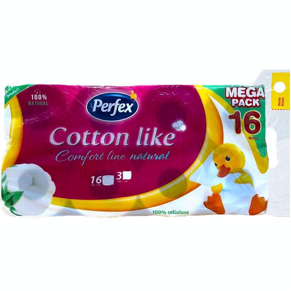 Perfex Папір туалетний  Cotton Comfort Line тришаровий 16 шт. (8606110850522) - зображення 1