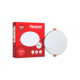 Vestum Круглый светодиодный врезной светильник "без рамки"  18W 4100K 1-VS-5506