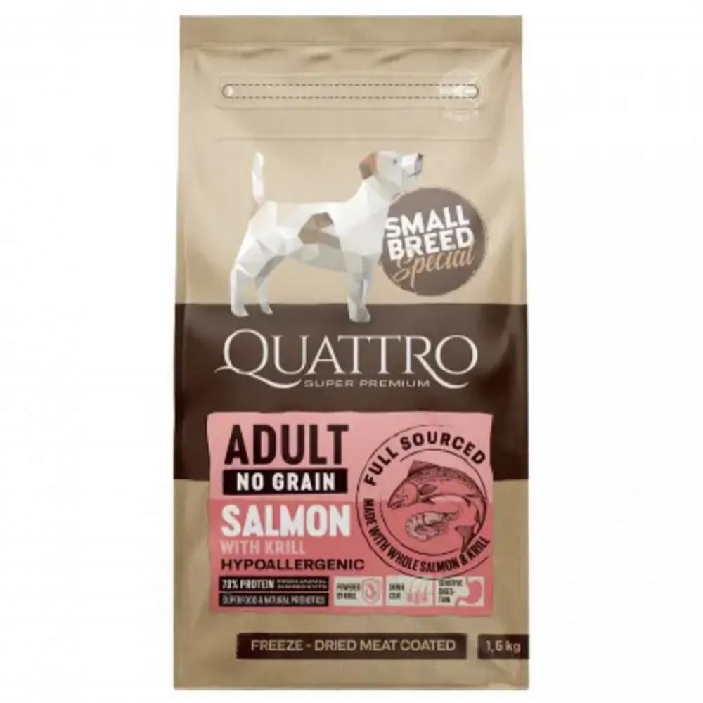 Quattro Adult Salmon and krill Small Breed 1,5 кг (4770107253772) - зображення 1
