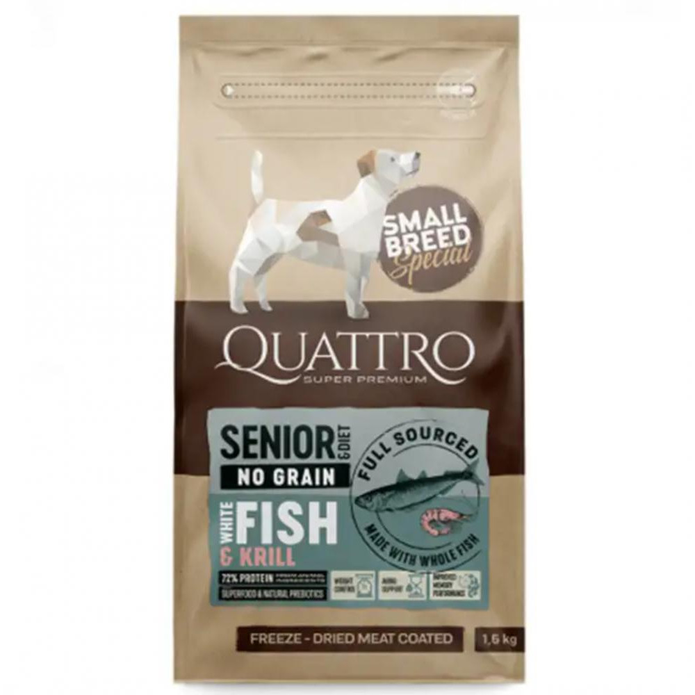 Quattro Senior&Diet White fish and krill Small Breed 7 кг (4770107253918) - зображення 1