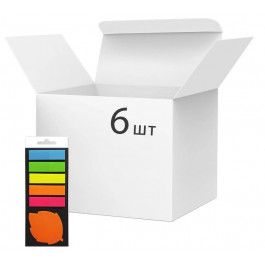 VGR Набор стикеров-закладок пластиковых  Листик оранжевый 45 х 12 мм 5 х 20 листов + фигурный х 6 упаков