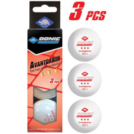 DONIC Мячи для настольного тенниса  Avantgarde 3* white (3 шт)