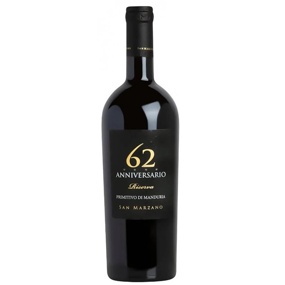 San Marzano Вино Вино  Anniversario 62 Primitivo di Manduria DOP черв.сухе сухе тихе червоне (8023354132410) - зображення 1