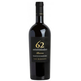 San Marzano Вино Вино  Anniversario 62 Primitivo di Manduria DOP черв.сухе сухе тихе червоне (8023354132410)