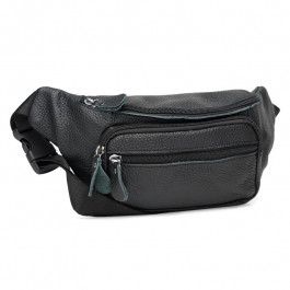Borsa Leather Чоловіча поясна сумка  чорна (Leather K101-black)