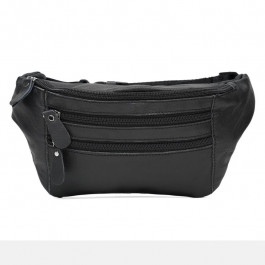 Borsa Leather Чоловіча поясна сумка  чорна (K102-black)