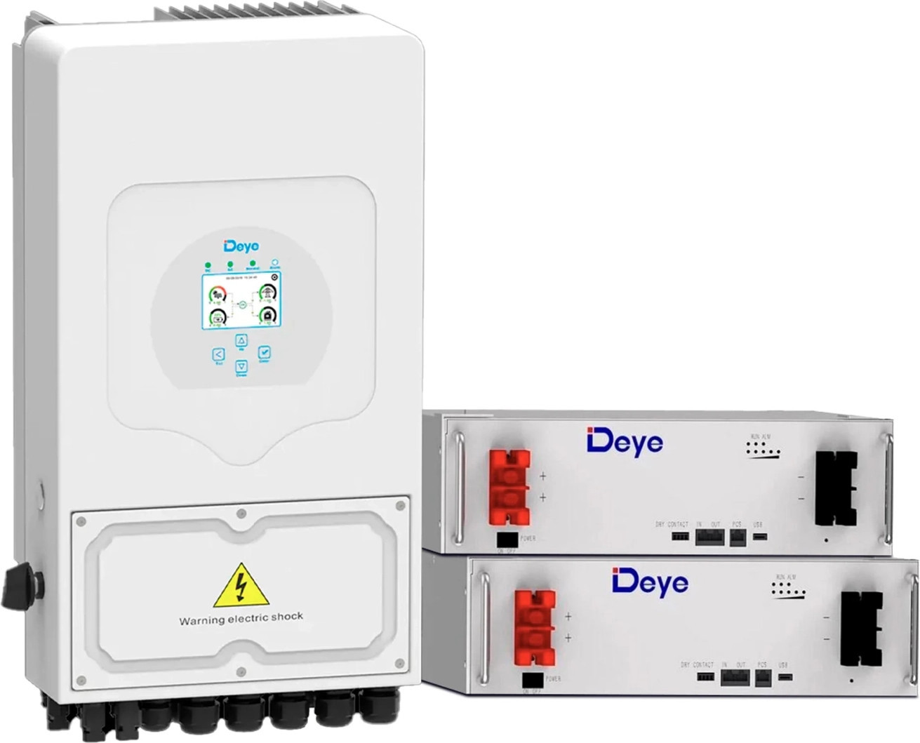 Deye SUN-6K-SG03LP1-EU-2DY9.6K-LFP-W 6kW 9.6kWh 2BAT LiFePO4 6000 циклів - зображення 1