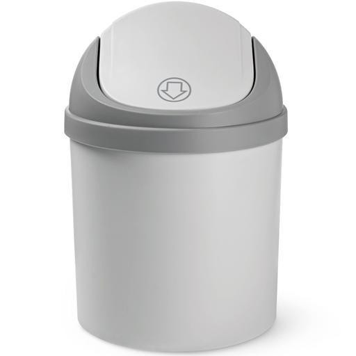 MVM Ведро для мусора  с крышкой BIN-10 1.6 л Пластиковое Серое (BIN-10 1.6L GRAY ) - зображення 1