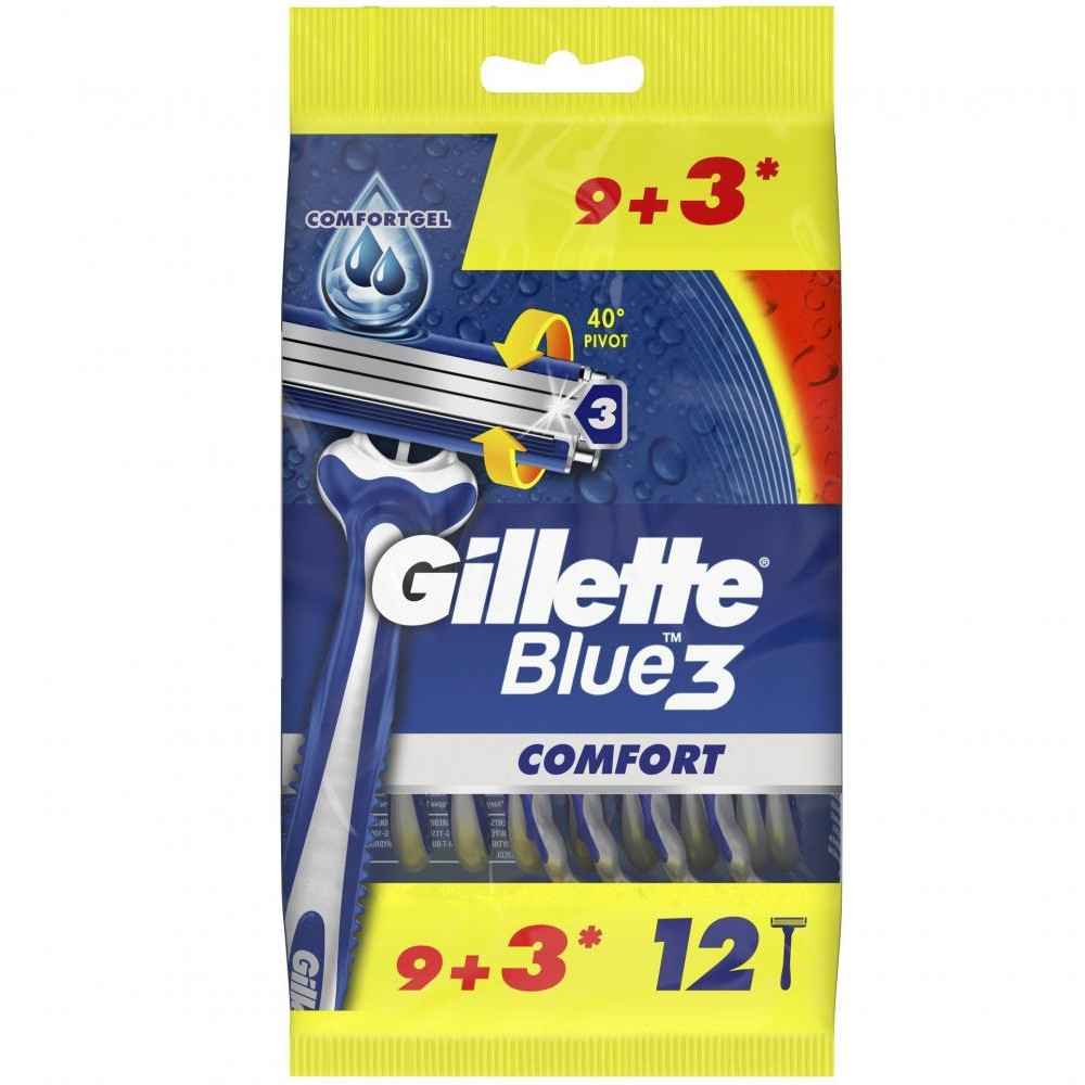 Gillette Бритва без змінних картриджів  Blue 3 Plus Comfort 12шт - зображення 1