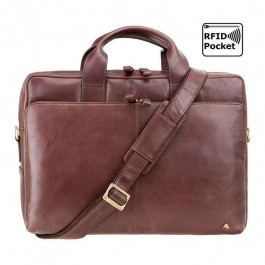 Visconti Мужская кожаная сумка  Hugo с отд/для ноутбука 13" с защ RFID Brown (ML30 BRN)