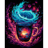 STRATEG Картина за номерами ПРЕМІУМ Магічна чашка на чорному фоні розміром 40х50 см AH1079 - зображення 1