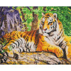 STRATEG Картина за номерами Великий тигр на кольоровому фоні розміром 40х50 см VA-2696 - зображення 1