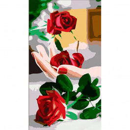 STRATEG Картина за номерами Троянда на руці розміром 50х25 см WW214