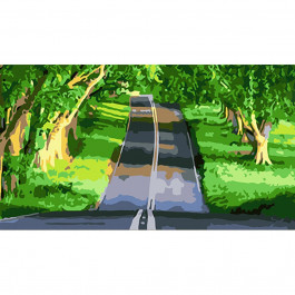 STRATEG Картина за номерами Дорога в тіні дерев розміром 50х25 см WW196