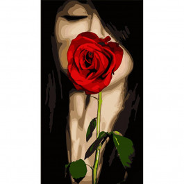 STRATEG Картина за номерами Жінка з трояндою розміром 50х25 см WW210