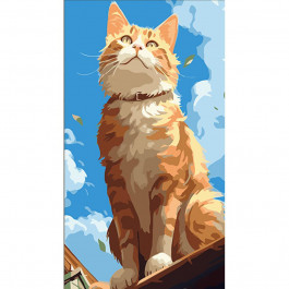 STRATEG Картина за номерами Замріяний котик розміром 50х25 см WW238