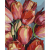 STRATEG Картина за номерами ПРЕМІУМ Дивовижні тюльпани з лаком та з рівнем розміром 40х50 см GS1396 - зображення 1