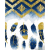 STRATEG Картина за номерами ПРЕМІУМ Синьо-золоті пір&#039;їни з лаком та з рівнем розміром 40х50 см GS1417 - зображення 1