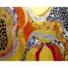 STRATEG Картина за номерами ПРЕМІУМ Помаранчева абстракція з лаком та з рівнем розміром 40х50 см GS1425 - зображення 1