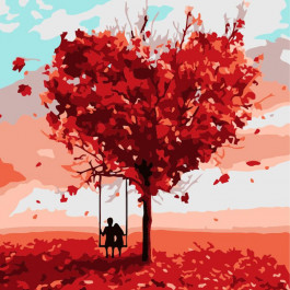 STRATEG Картина за номерами Дерево кохання розміром 20х20 см. HH5789