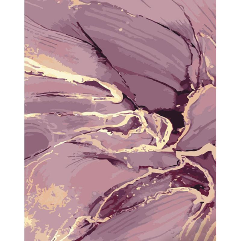 STRATEG Картина за номерами ПРЕМІУМ Рожевий мармур з лаком та з рівнем розміром 40х50 см GS1445 - зображення 1