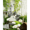 STRATEG Картина за номерами ПРЕМІУМ Погляд котика з лаком та з рівнем розміром 40х50 см GS1475 - зображення 1