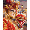 STRATEG Картина за номерами ПРЕМІУМ Маскарад з маскою з лаком та з рівнем розміром 40х50 см GS1495 - зображення 1