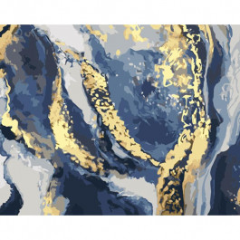 STRATEG Картина за номерами ПРЕМІУМ Gray gold and white з лаком та з рівнем розміром 40х50 см GS1448
