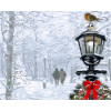 STRATEG Картина за номерами ПРЕМІУМ Зимній парк з лаком та з рівнем розміром 40х50 см GS1580 - зображення 1