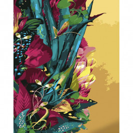 STRATEG Картина за номерами ПРЕМІУМ Магічні рослини з лаком та з рівнем розміром 40х50 см GS1455
