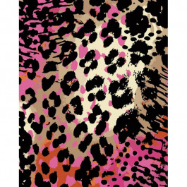 STRATEG Картина за номерами ПРЕМІУМ Леопардовий принт з лаком та з рівнем розміром 40х50 см GS1456