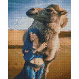 STRATEG Алмазна мозаїка ПРЕМІУМ Верблюд у Сахарі розміром 30х40 см KB025