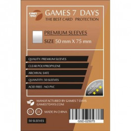 Games7Days Протектори для карт  (50 х 75 мм, 50 шт.) (PREMIUM) (GSD-025075)