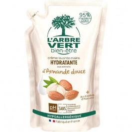 L'Arbre Vert Крем-мыло  Увлажняющее с натуральным экстрактом сладкого миндаля, гипоаллергенное, запаска, 300 мл