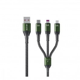 WEKOME WDC-170 Raython 3-in-1 Lightning/Micro USB/USB Type-C 1.2m Black (6941027631980)