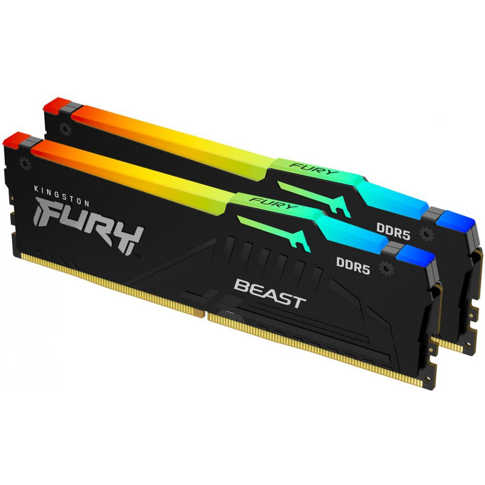 Kingston FURY 32 GB (2x16GB) DDR5 6000 MHz FURY Beast RGB (KF560C36BBEAK2-32) - зображення 1