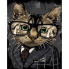 STRATEG Картина за номерами ПРЕМІУМ Діловий котик розміром 40х50 см GS1024 - зображення 1