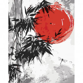 STRATEG Картина за номерами ПРЕМІУМ Японське сонце розміром 40х50 см GS1078