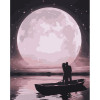 STRATEG Картина за номерами ПРЕМІУМ Двоє у місячному сяйві з лаком розміром 40х50 см GS1216 - зображення 1