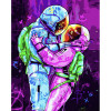 STRATEG Картина за номерами ПРЕМІУМ Космічне кохання з лаком розміром 40х50 см GS1230 - зображення 1