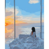 STRATEG Картина за номерами ПРЕМІУМ Море за вікном з лаком розміром 40х50 см GS1263 - зображення 1