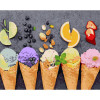 STRATEG Картина за номерами ПРЕМІУМ Ріжки фруктового морозива з лаком розміром 40х50 см GS1242 - зображення 1