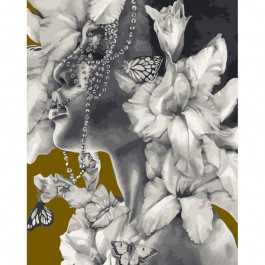STRATEG Картина за номерами ПРЕМІУМ Мрії у квітах з лаком розміром 40х50 см GS1254