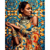 STRATEG Картина за номерами ПРЕМІУМ Дівчина Індії з лаком розміром 40х50 см GS1183 - зображення 1
