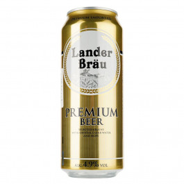 Lander Brau Пиво  Premium Pilsner світле фільтроване 0,5 л 4,9% (8714800026697)