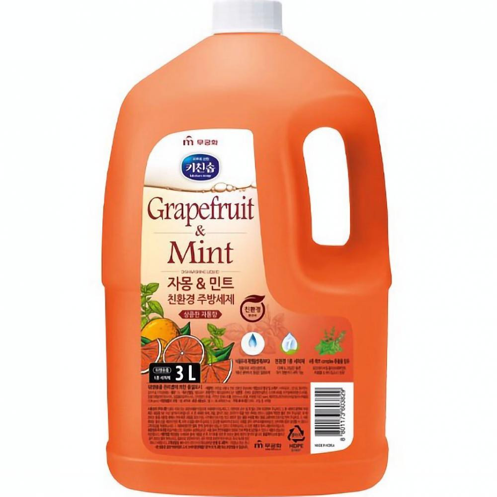 Mukunghwa Миючий засіб для посуду  Grapefruit&Mint Dishwashing Detergent, 3 л (8801173603829) - зображення 1