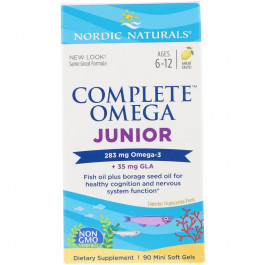   Nordic Naturals Риб&#039;ячий жир для підлітків, Complete Omega Junior, , лимон, 283 мг, 90 капсул