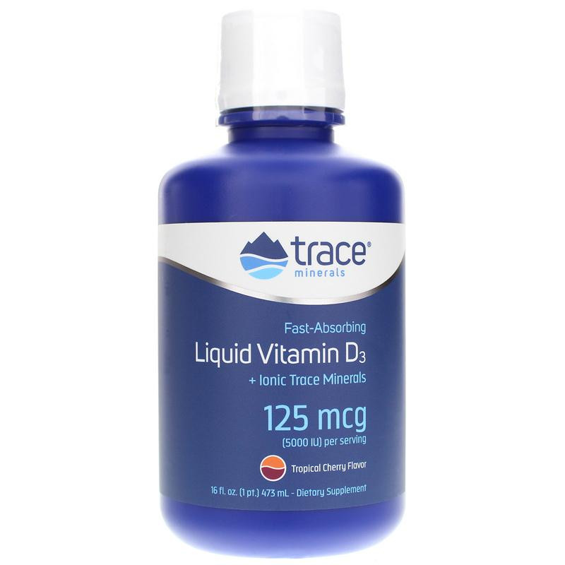 Trace Minerals БАД Рідкий вітамін Д3, Liquid Vitamin D3, , 5000 МО, тропічна вишня, 473 мл - зображення 1