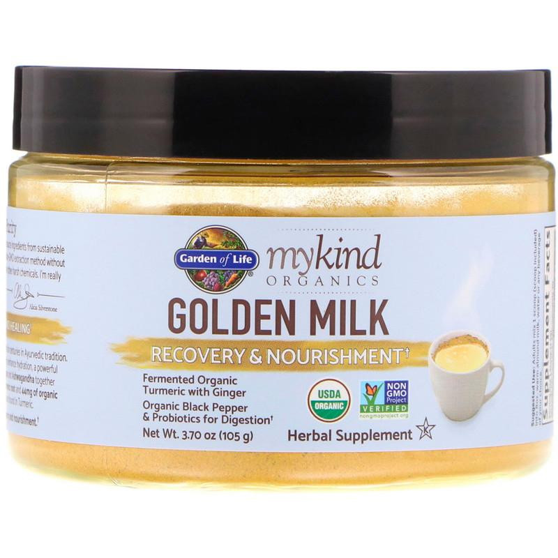Garden of Life БАД Золоте молоко суміш, Golden Milk, , MyKind Organics, відновлення і харчування, 105 г - зображення 1