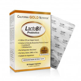   California Gold Nutrition БАД Пробіотик, LactoBif Probiotics, , 5 млд, 60 капсул